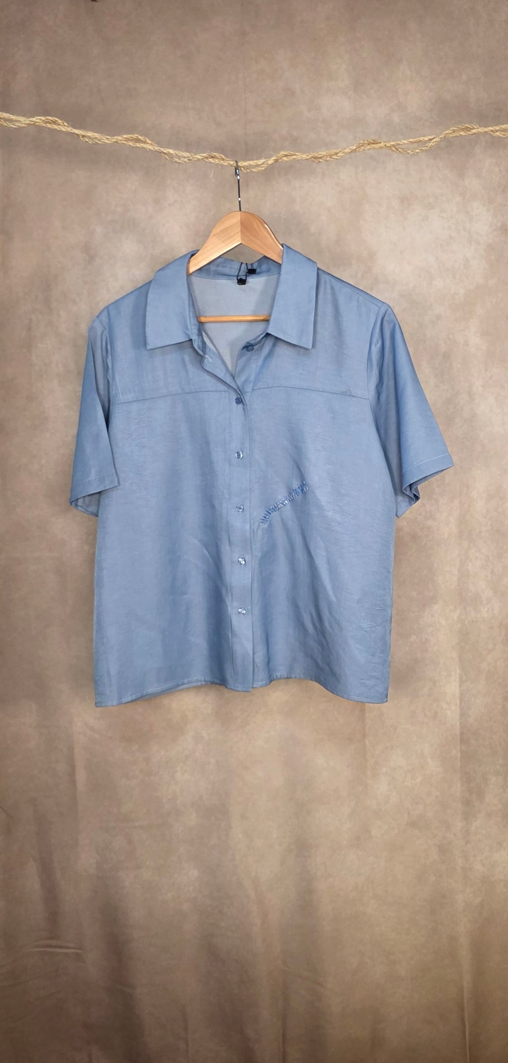Camicia a maniche corte celeste