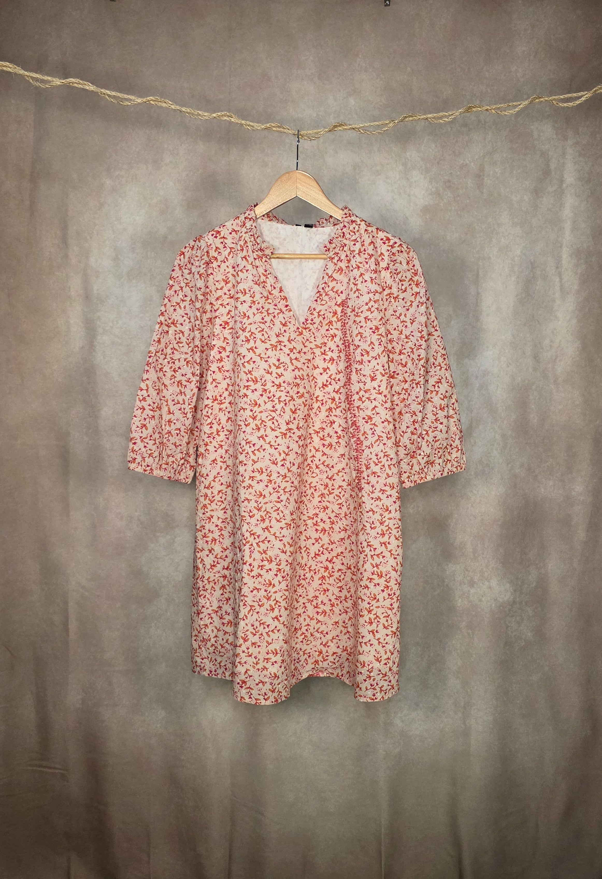 Abito midi pink flower