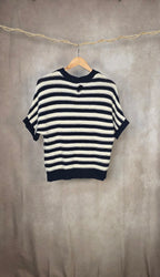 T-Shirt in maglia a righe in misto cotone
