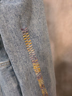 Giacca denim round neck