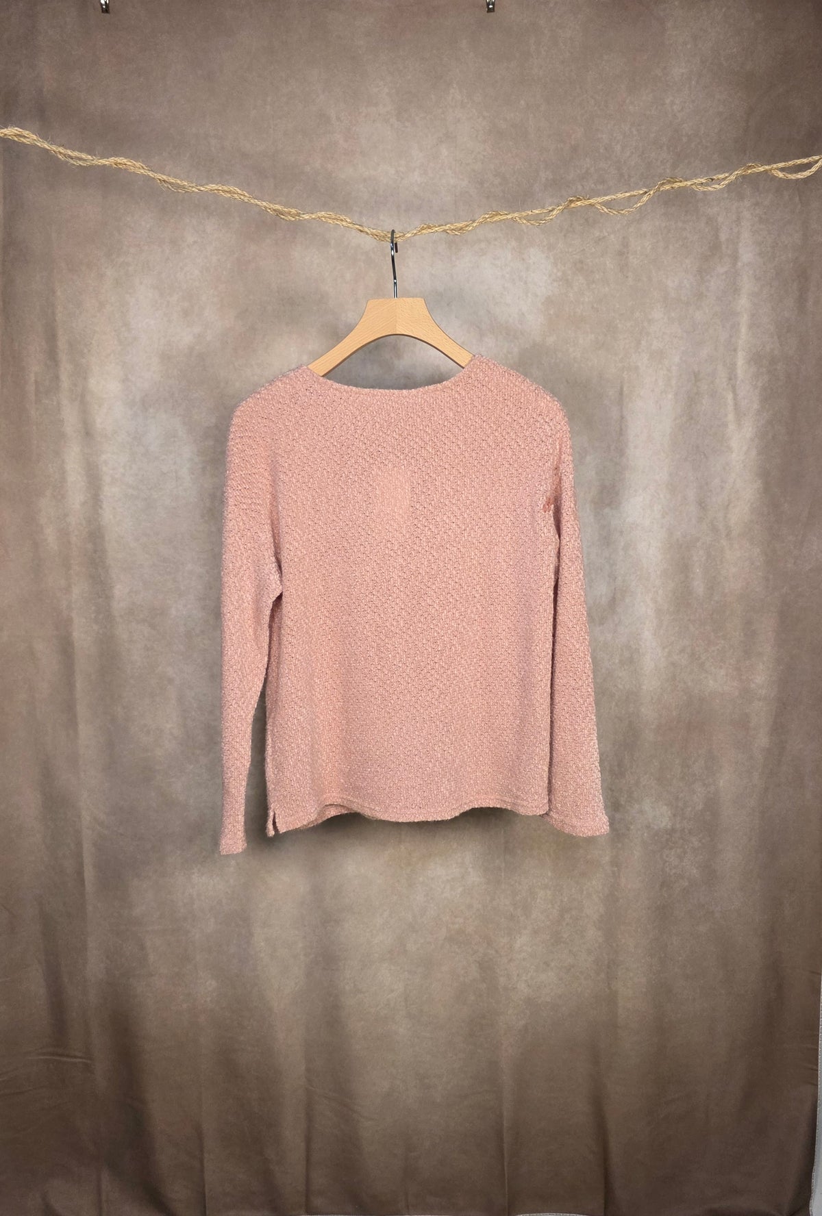 Maglione morbido rosa cipria