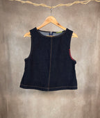 Top denim senza maniche