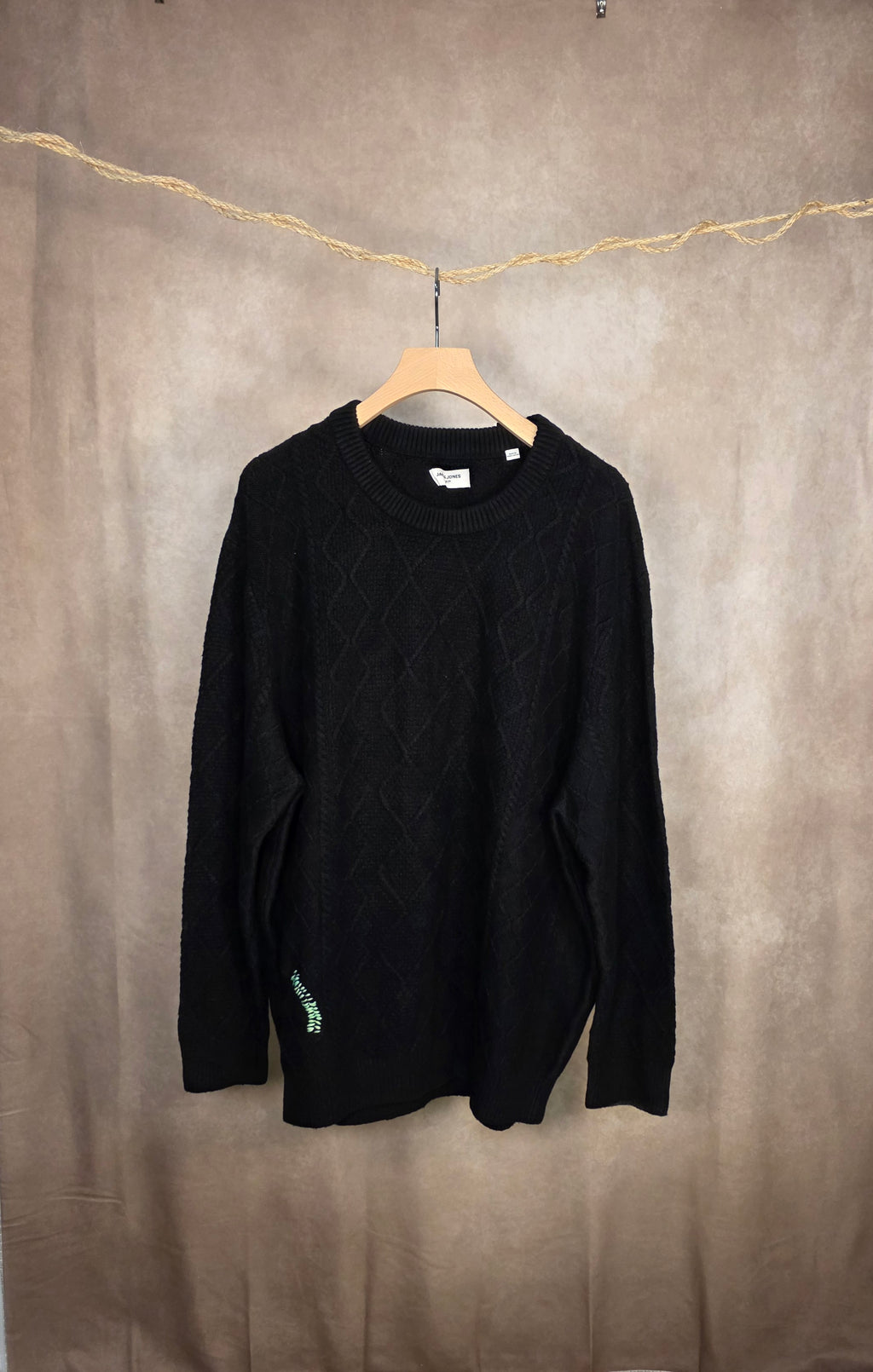 Maglione girocollo in maglia a rombi