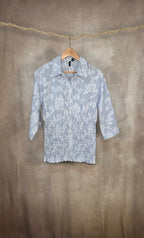 Camicia con corpetto arriciato in vita