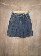 Minigonna a pieghe in denim