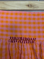 Gonna maxi a quadri rosa e arancione