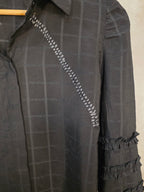 Camicia con fantasia a quadri nera