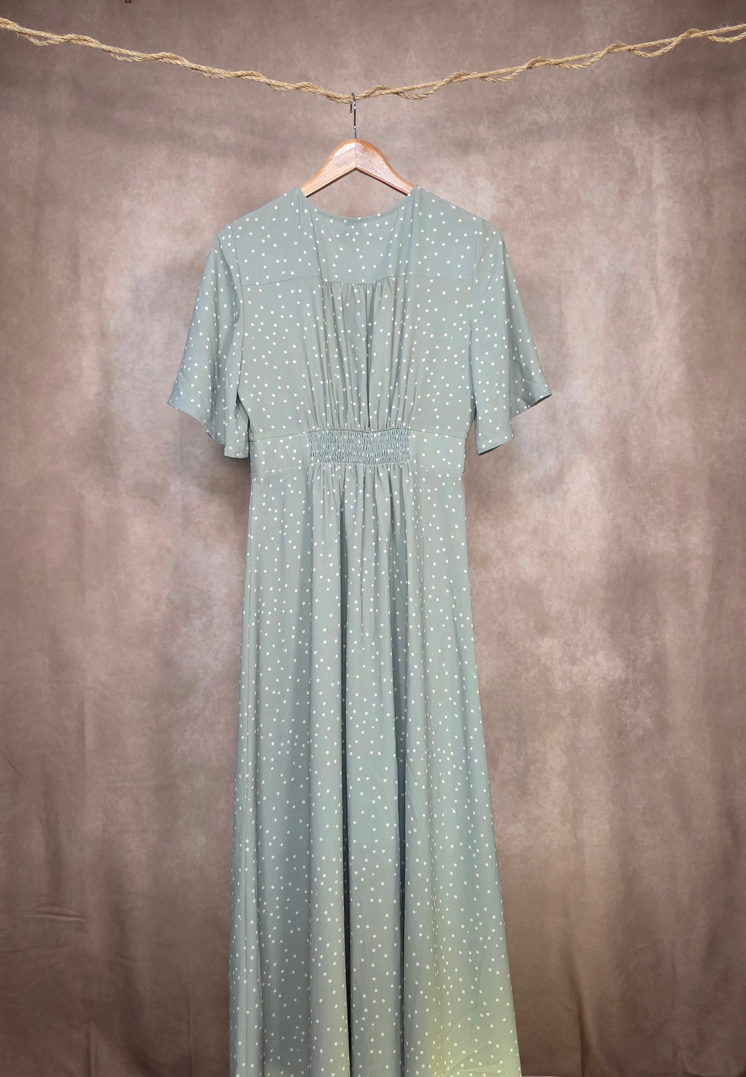 Vestito chemisier a pois bianchi
