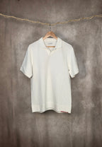 Polo piqué bianco in misto cotone