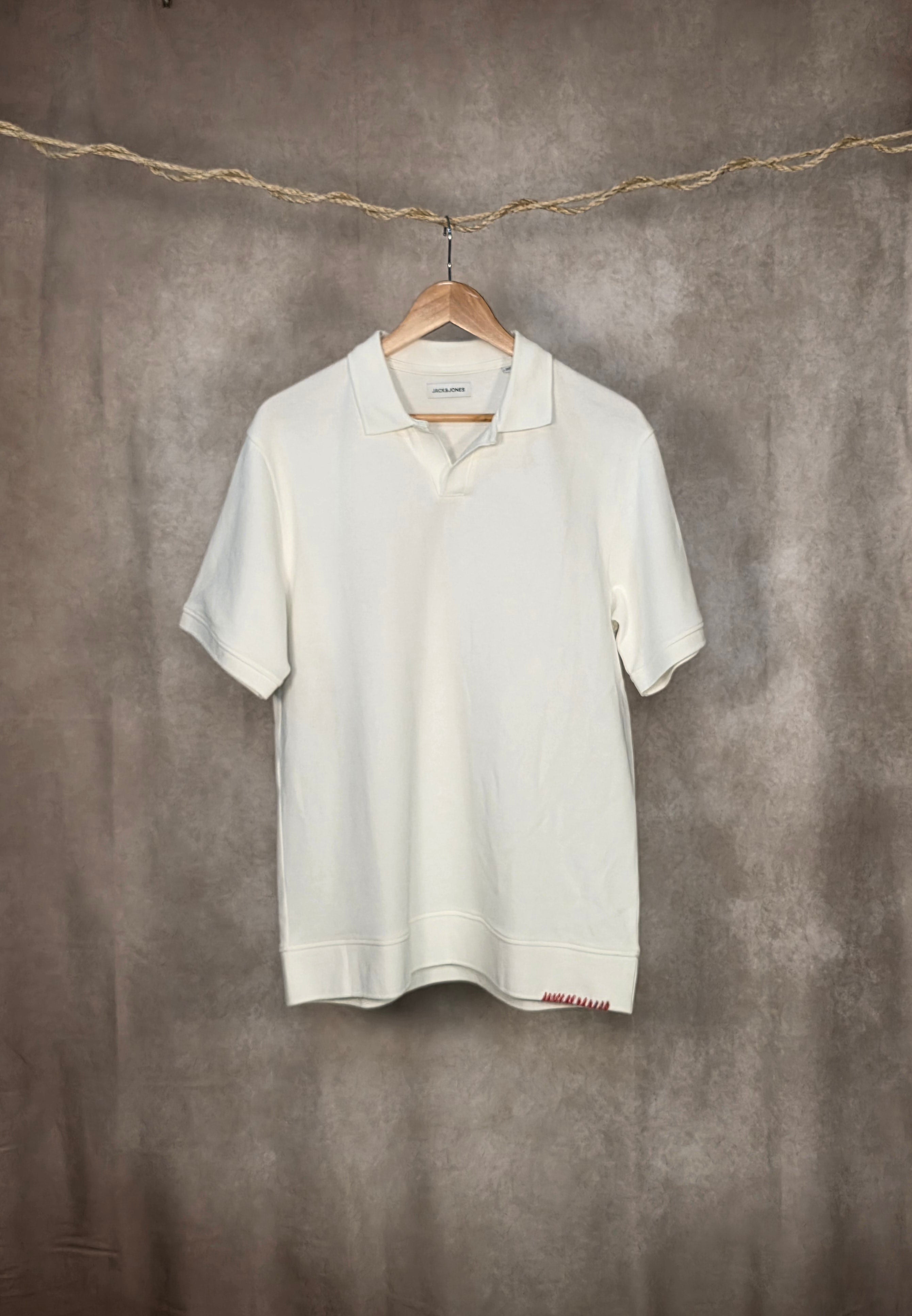 Polo piqué bianco in misto cotone