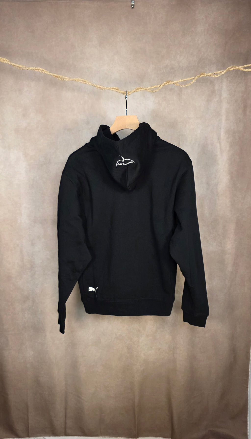 Felpa nera hoodie oversize Puma