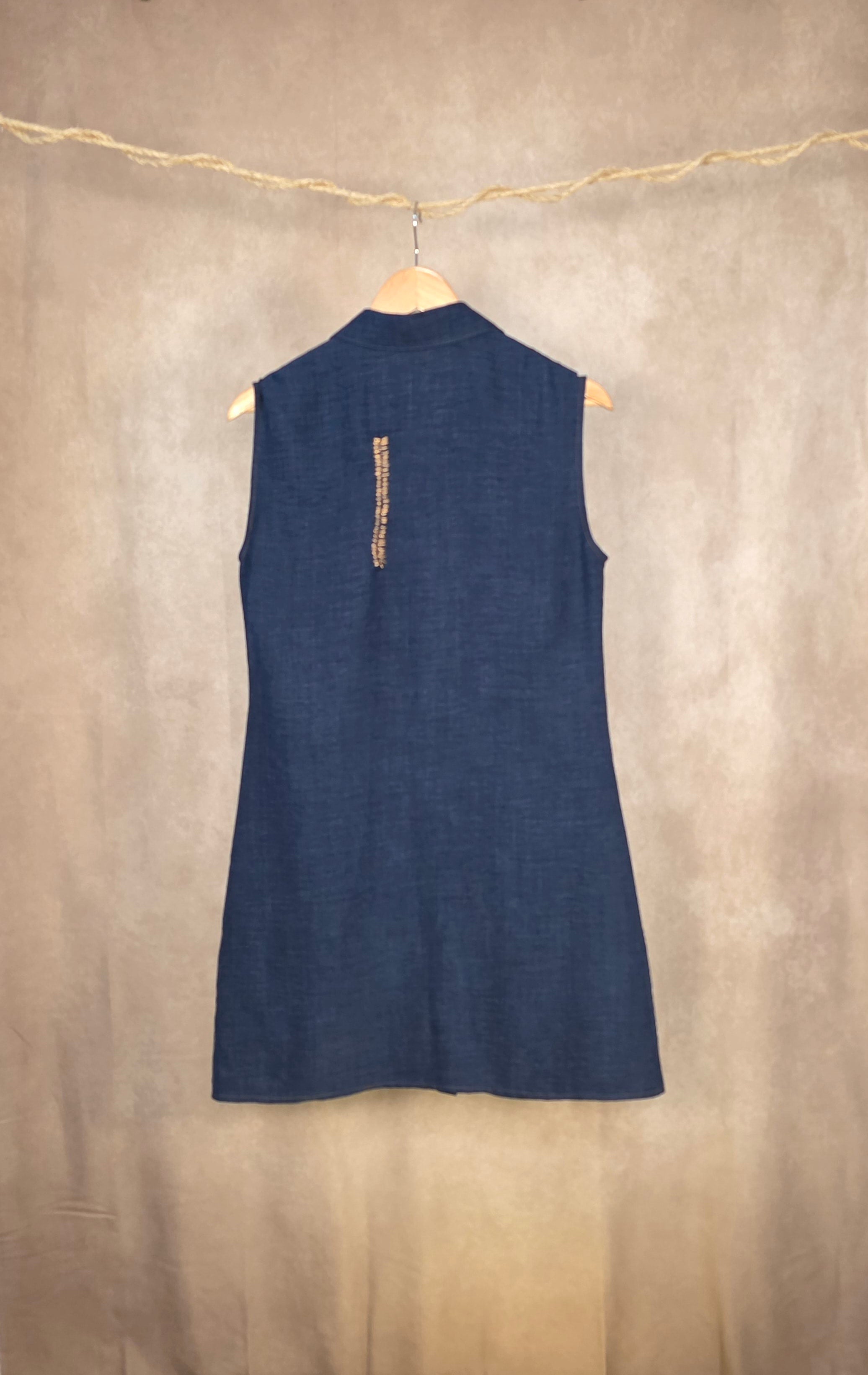Abito chemisier smanicato blu navy