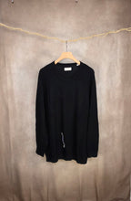 Maglia girocollo in cotone nero +FIT