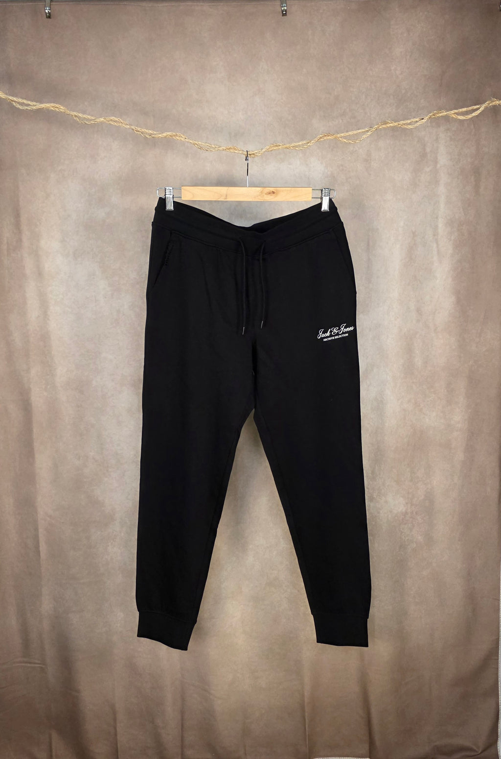 Pantaloni tuta neri in misto cotone