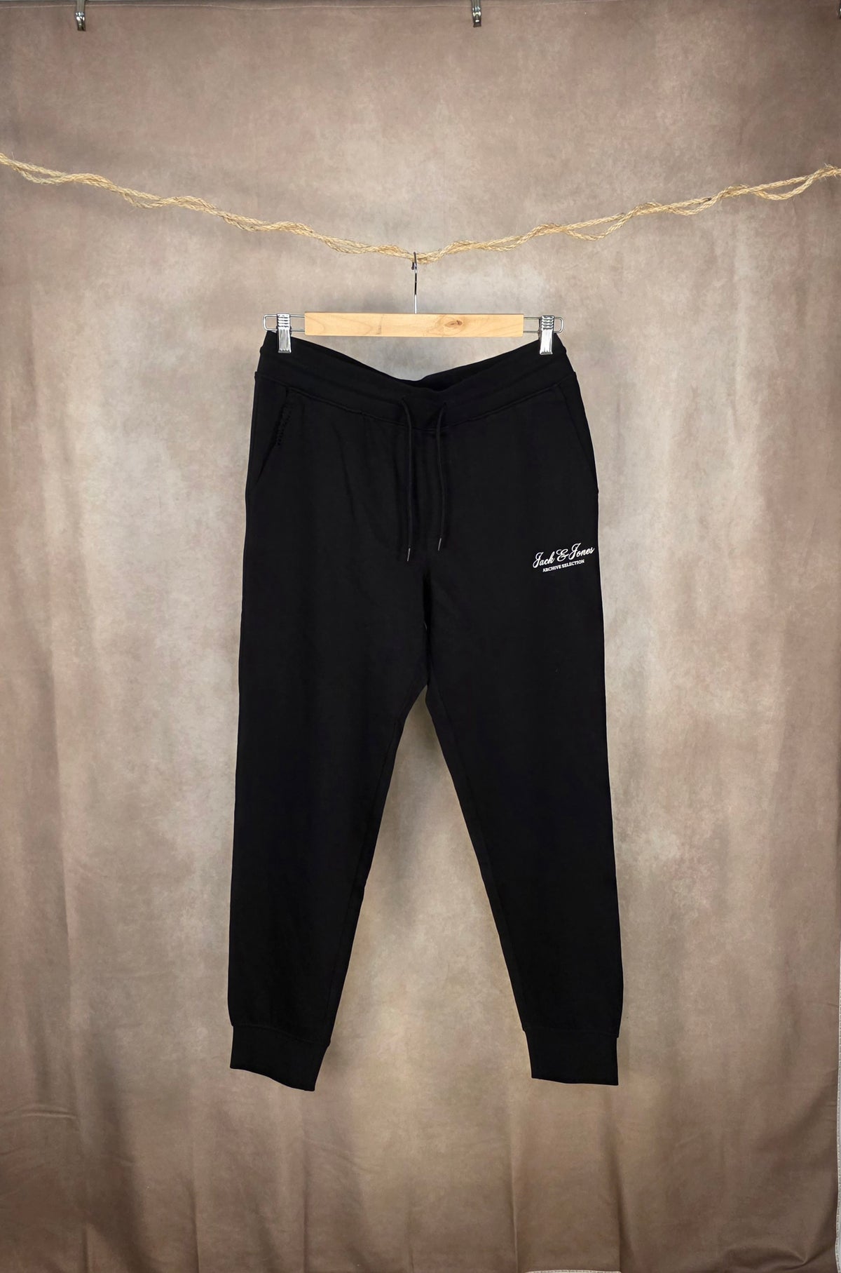 Pantaloni tuta neri in misto cotone