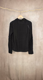 Camicia con fantasia a quadri nera