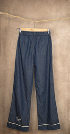 Pantaloni ampi a righe con elastico in vita