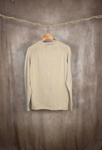 Maglione girocollo in cotone color crema