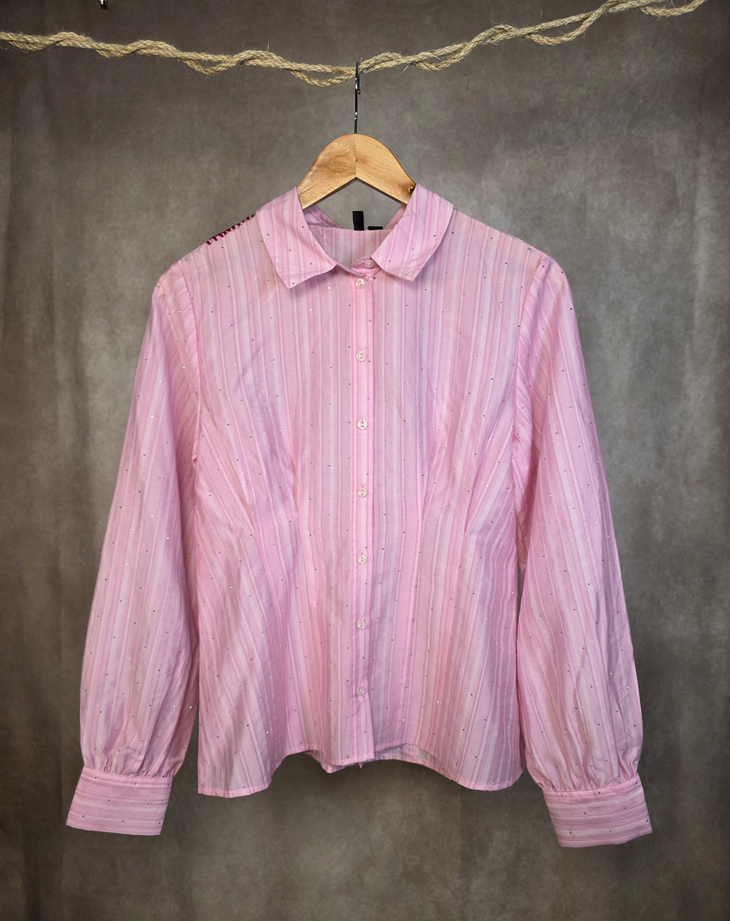 Camicia a righe con strass