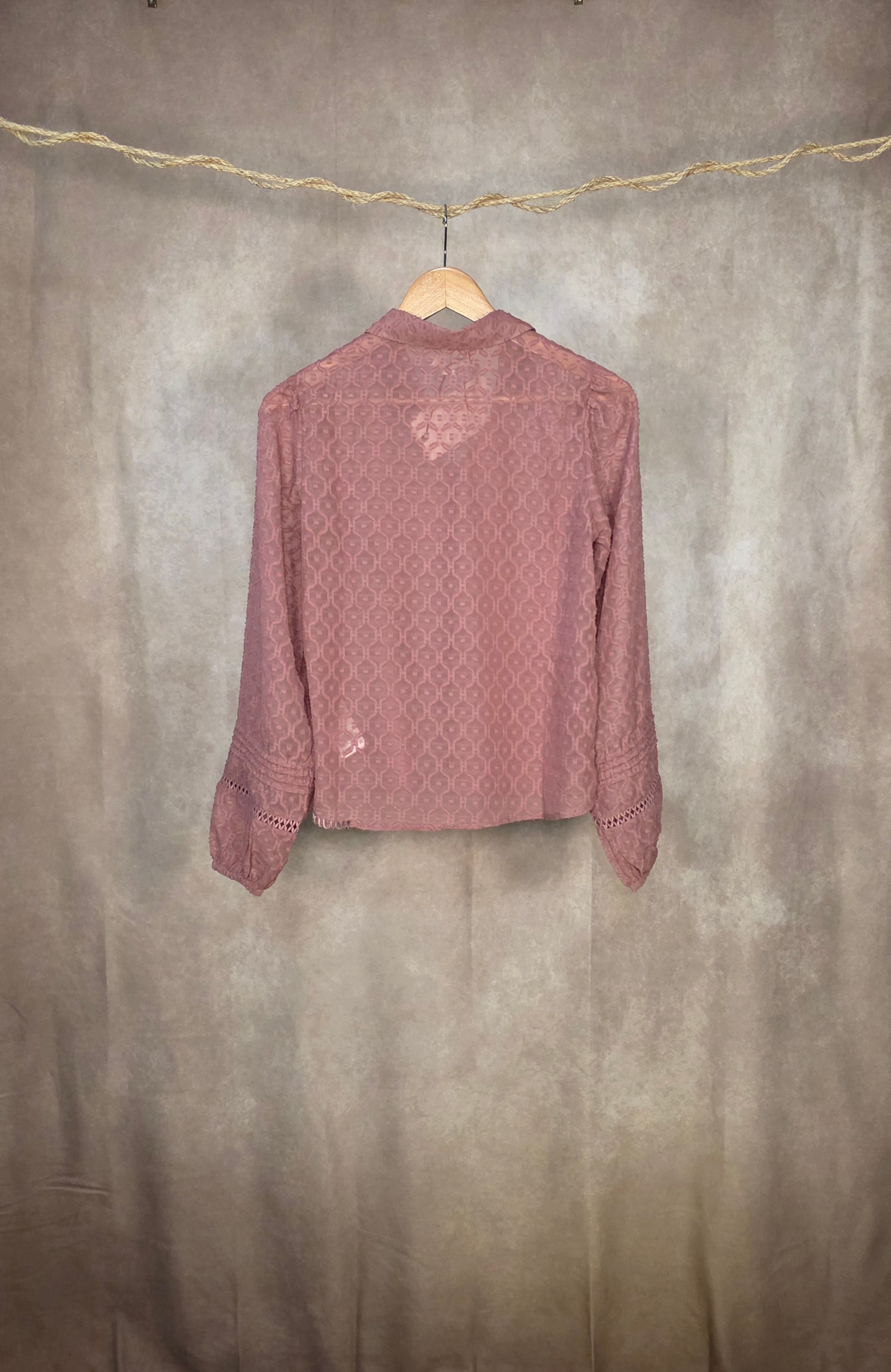 Camicia jacquard rosa antico