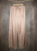 Pantaloni satinati rosa cipria