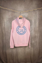 Felpa rosa con cappuccio in misto cotone