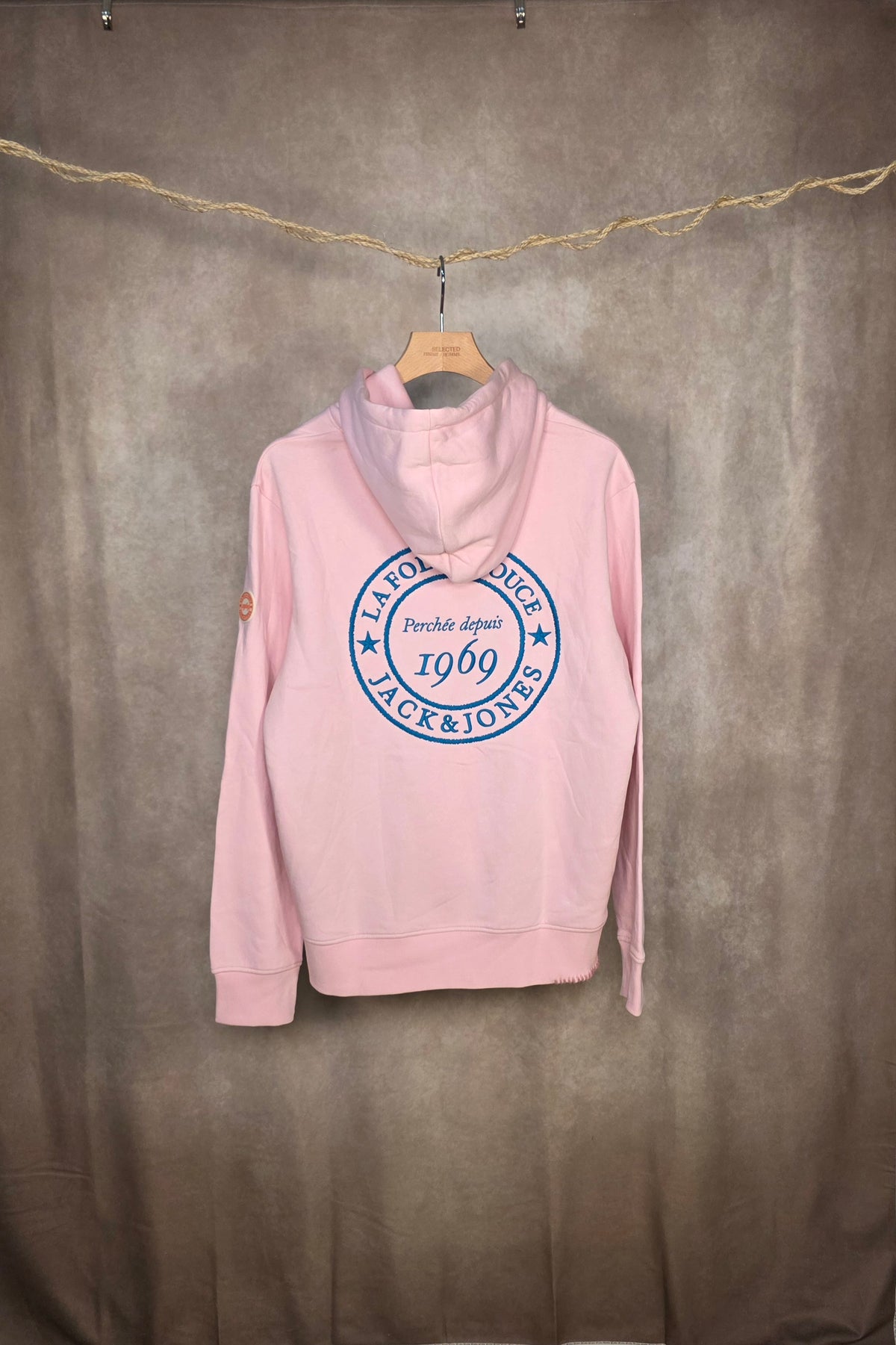 Felpa rosa con cappuccio in misto cotone