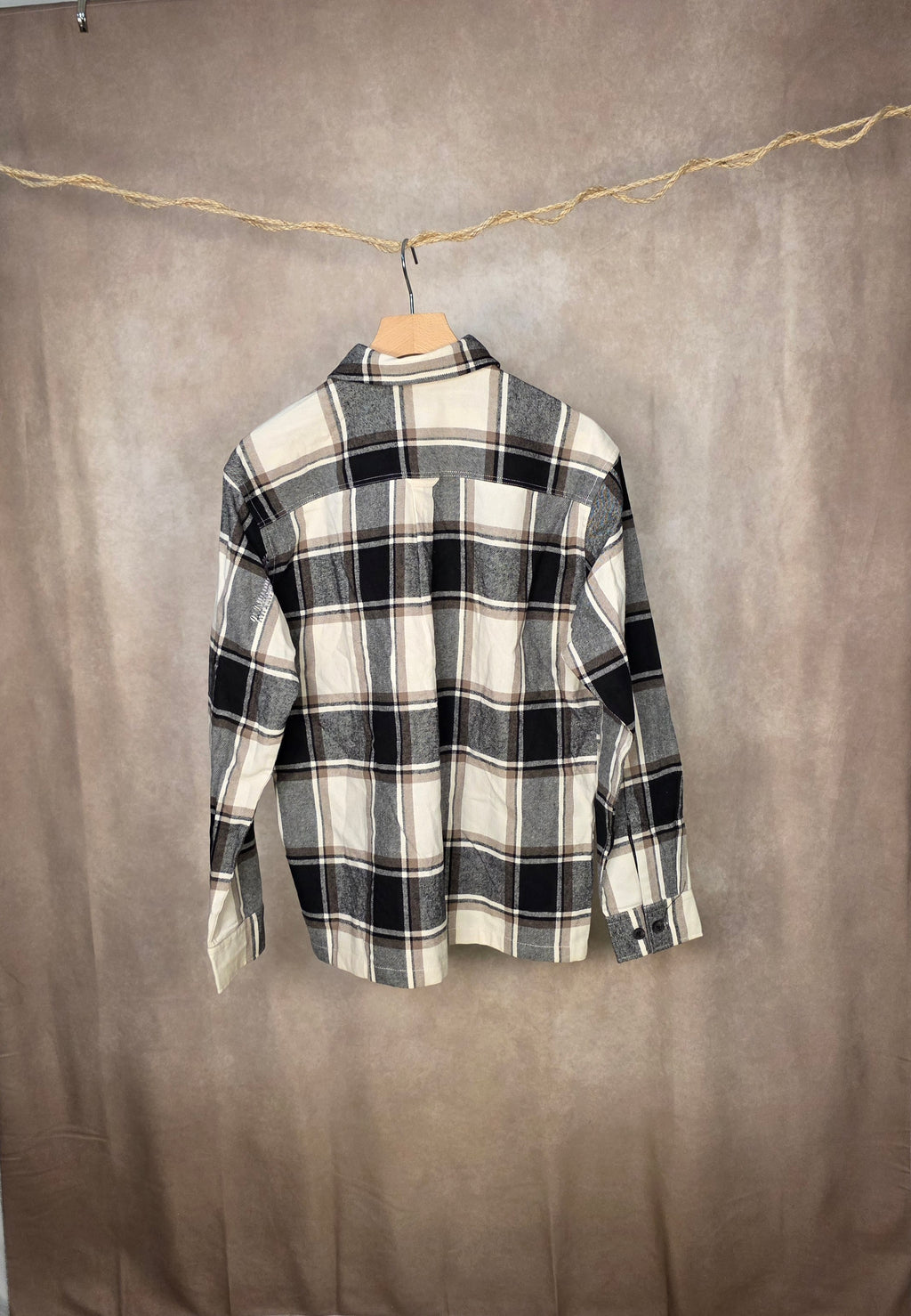 Camicia overshirt a quadri in misto cotone