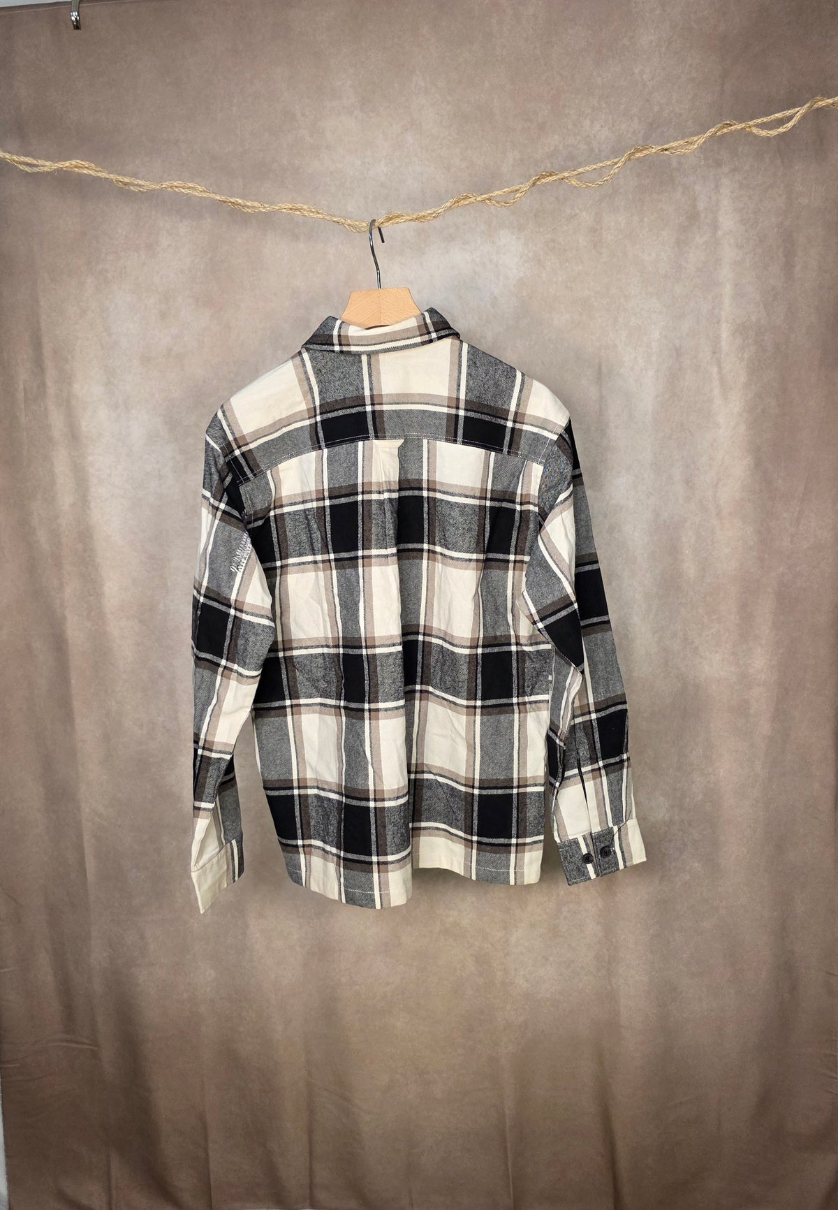 Camicia overshirt a quadri in misto cotone