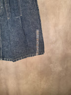 Minigonna a pieghe in denim