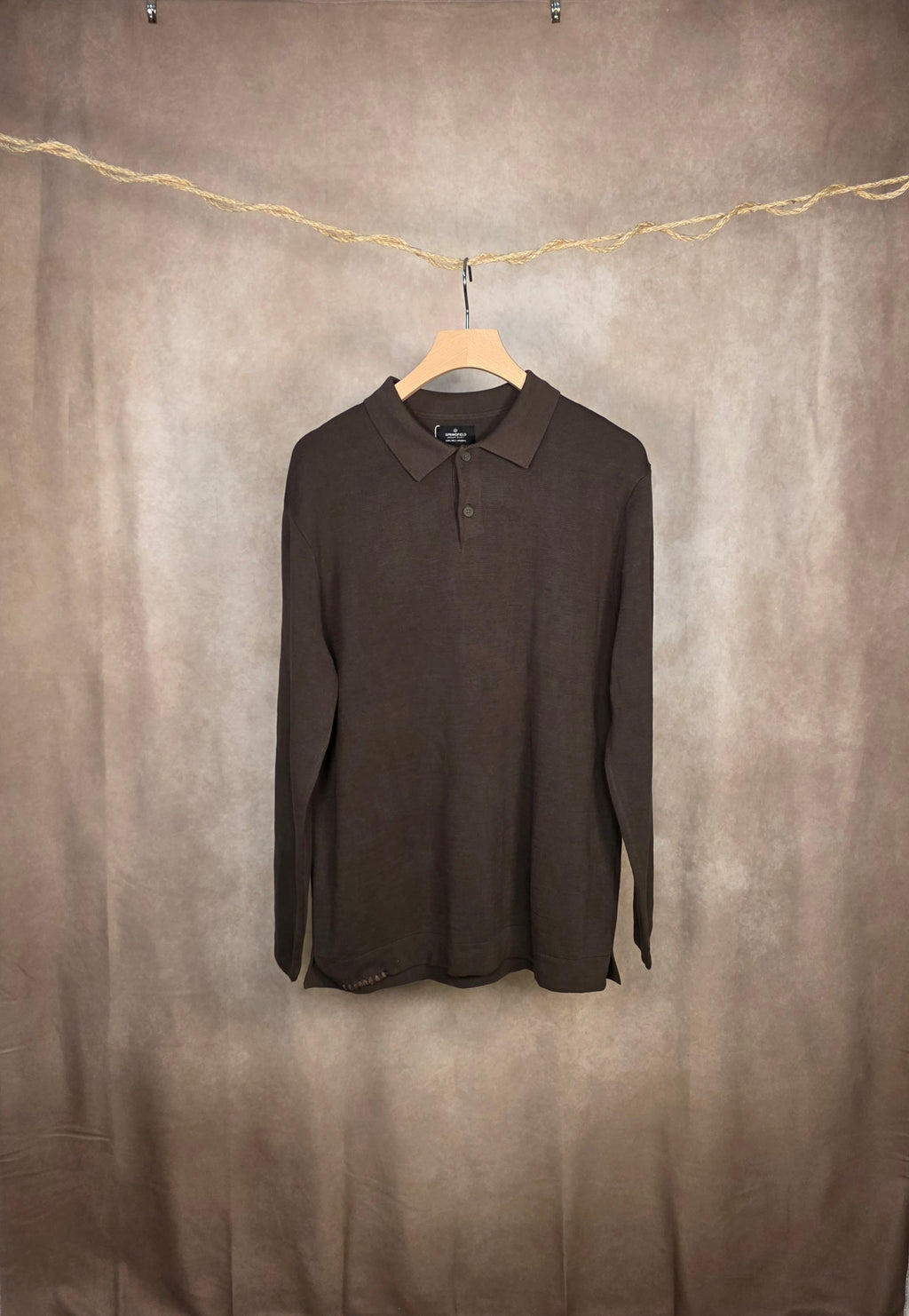 Polo a maniche lunghe in maglia di cotone