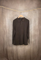 Polo a maniche lunghe in maglia di cotone
