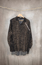 Camicia oversize con stampa animalier