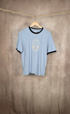 T-shirt di cotone azzurra