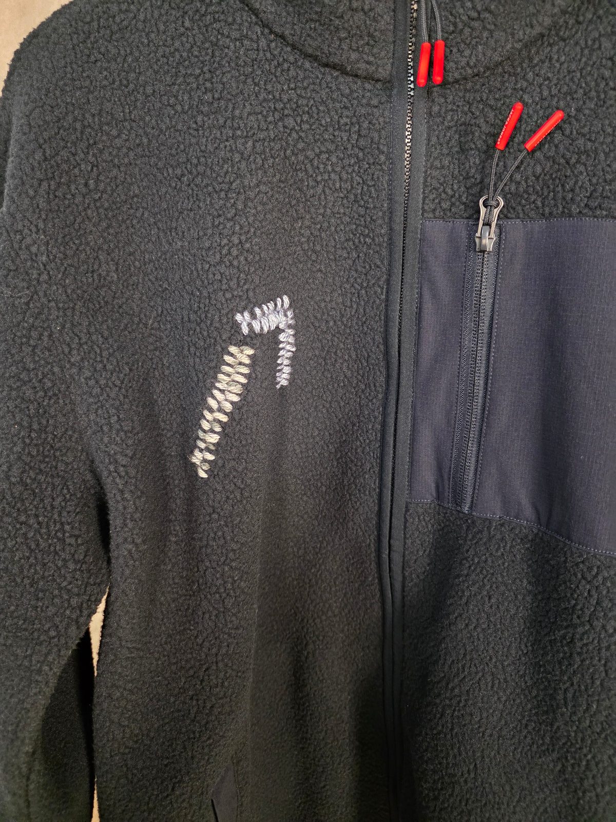 Felpa pile blu navy con zip
