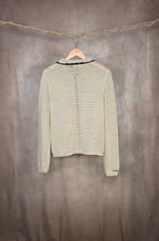 Cardigan in maglia traforata con bottoni gold