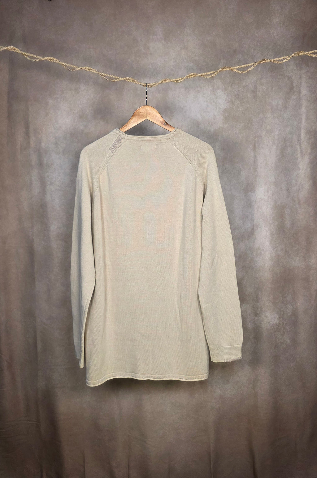 Maglione girocollo in cotone color crema