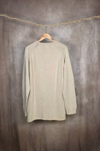 Maglione girocollo in cotone color crema
