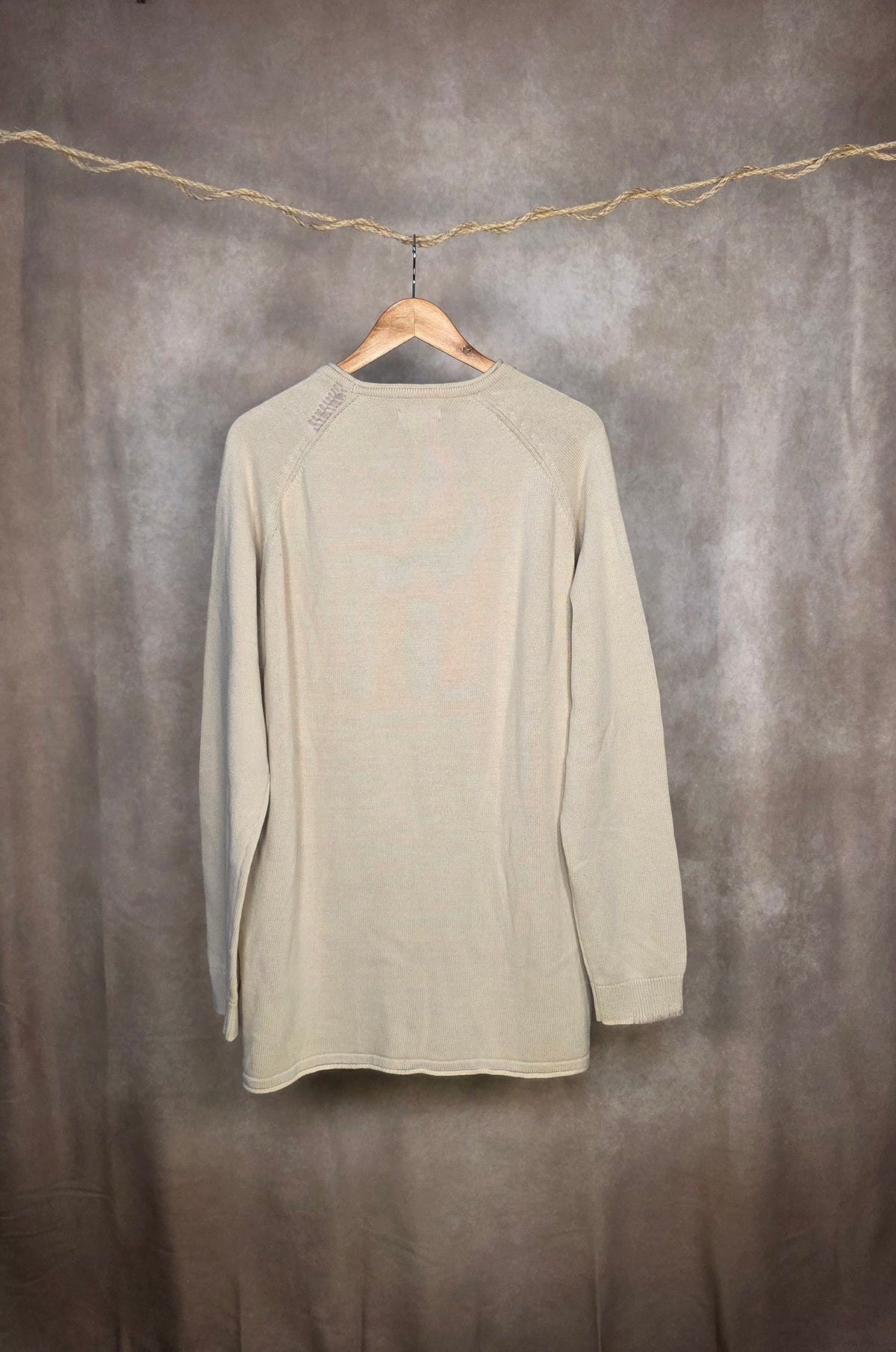 Maglione girocollo in cotone color crema