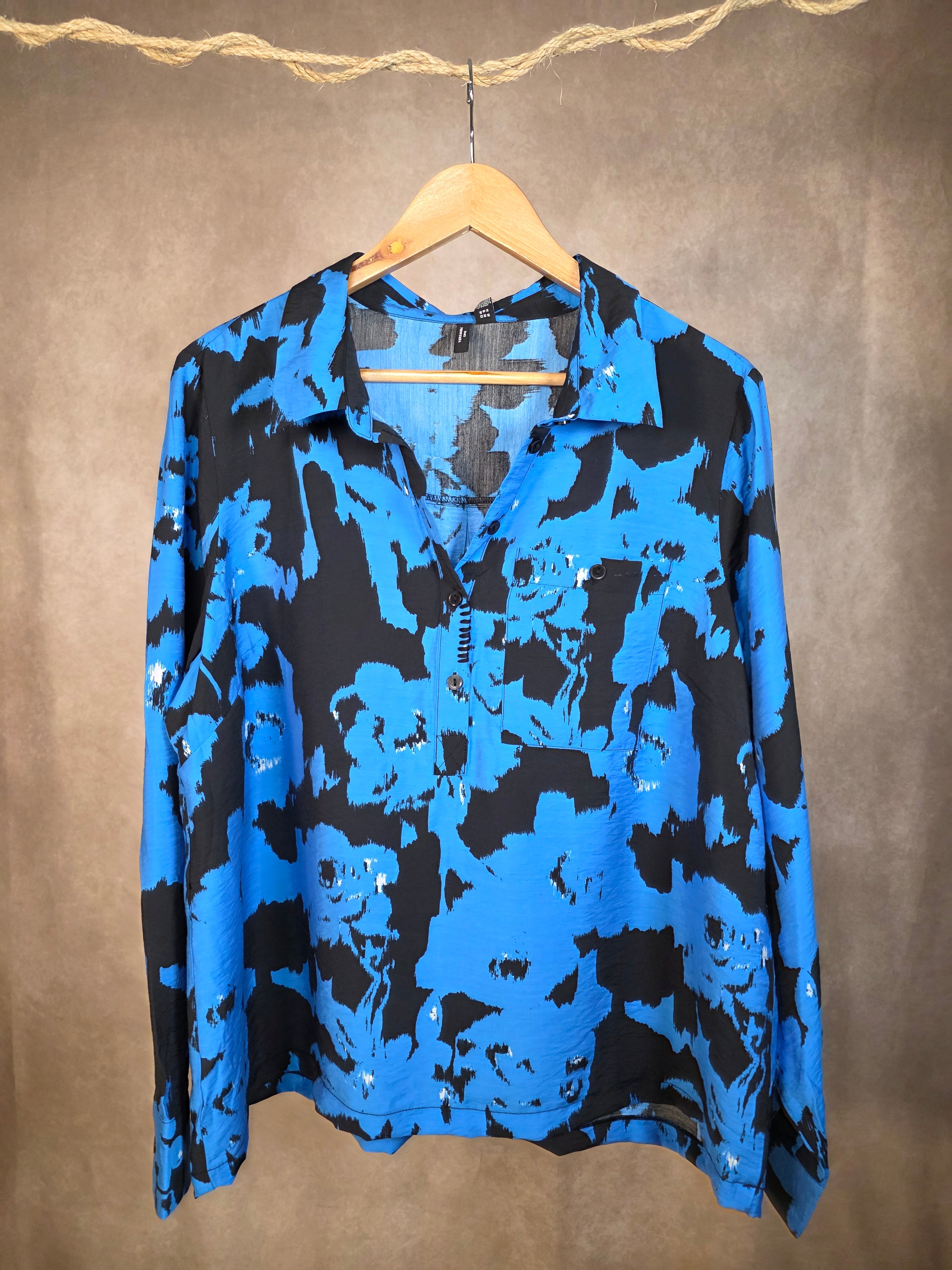 Camicia fantasia blu