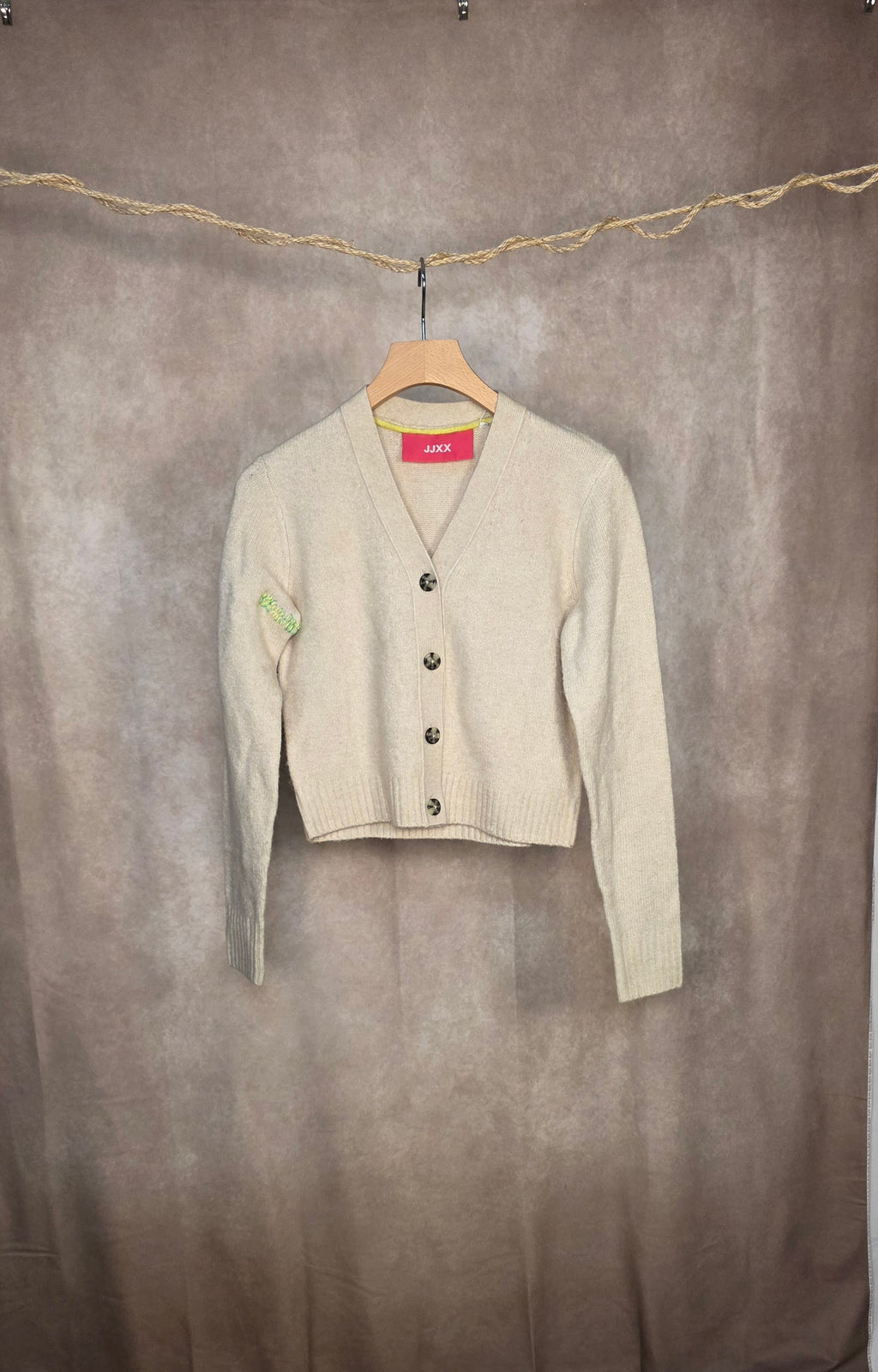 Cardigan cropped a scollo V