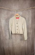 Cardigan cropped a scollo V