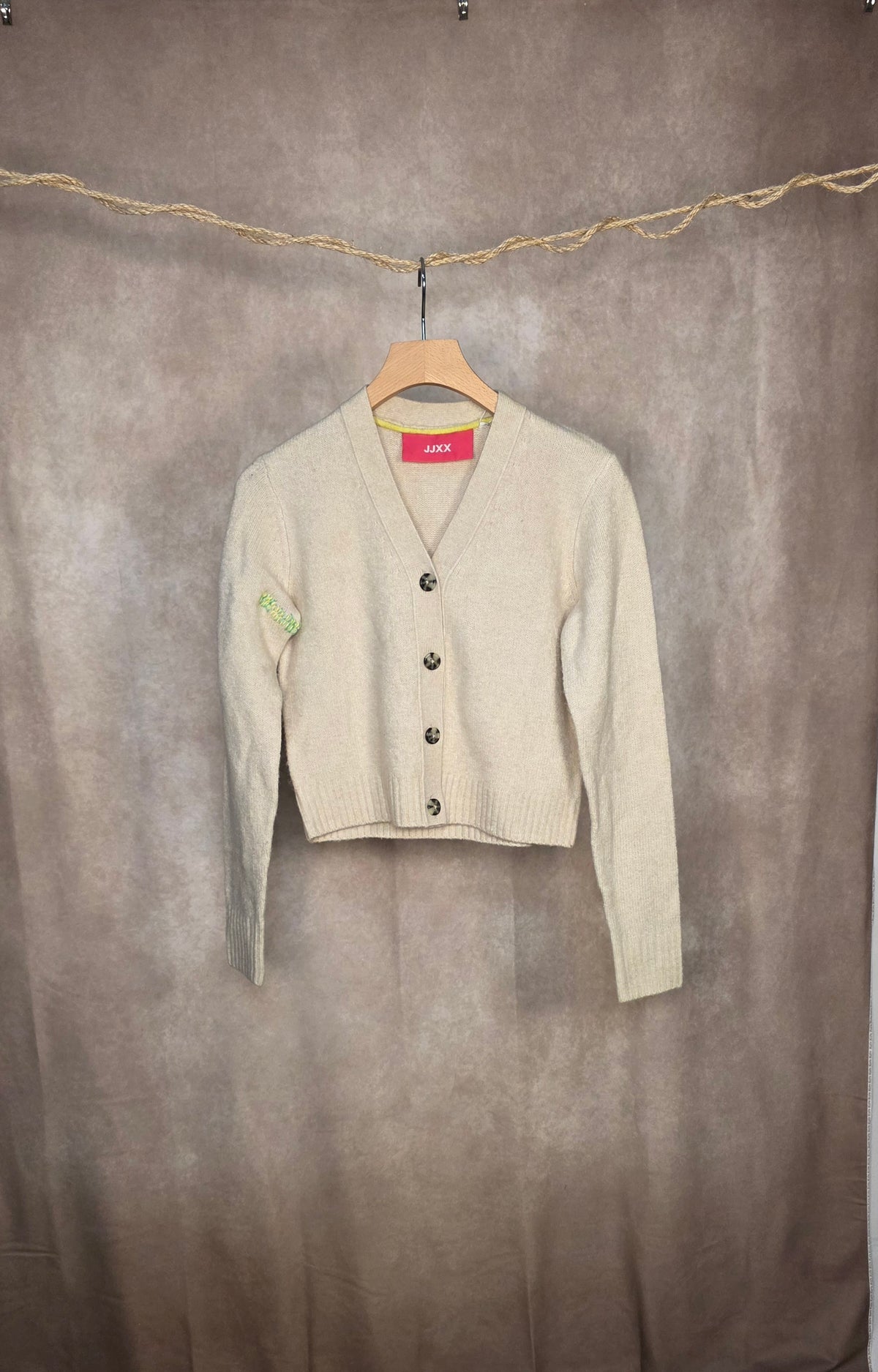 Cardigan cropped a scollo V