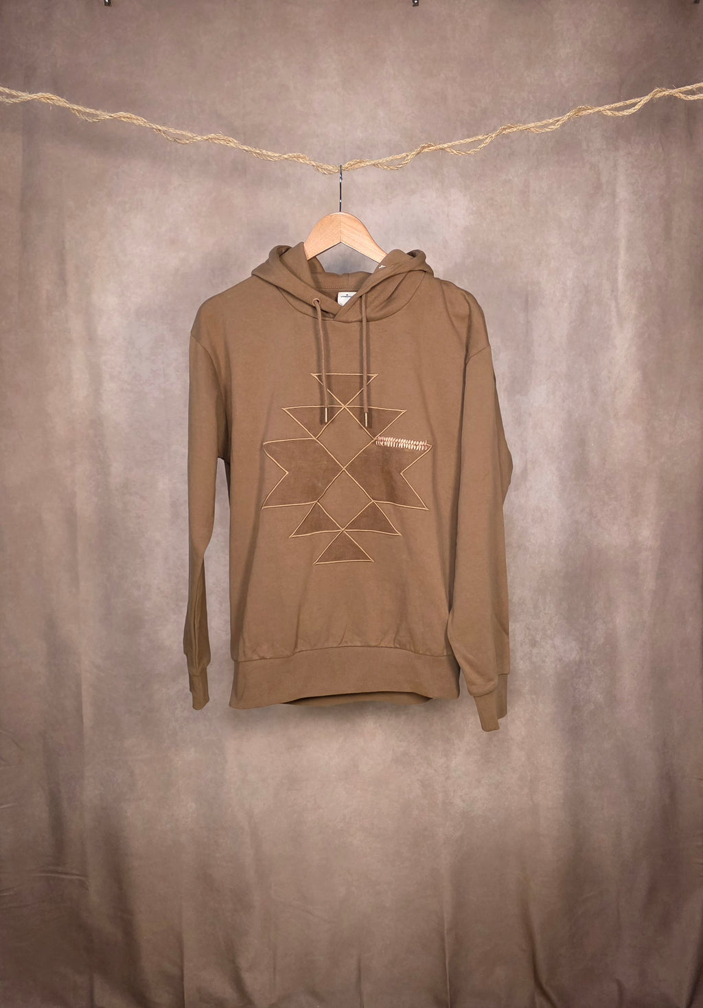 Felpa con cappuccio con stampa geometrica