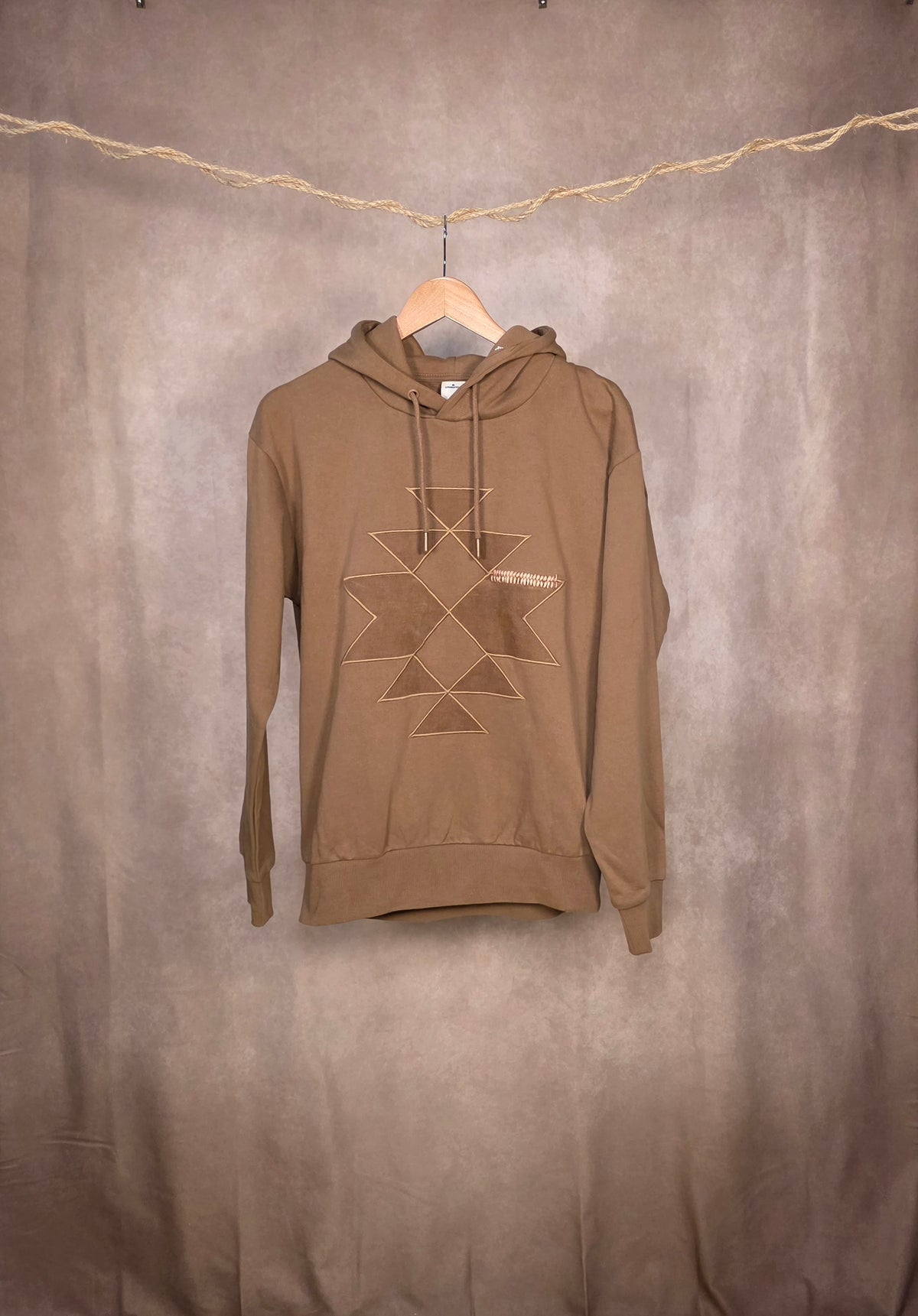 Felpa con cappuccio con stampa geometrica