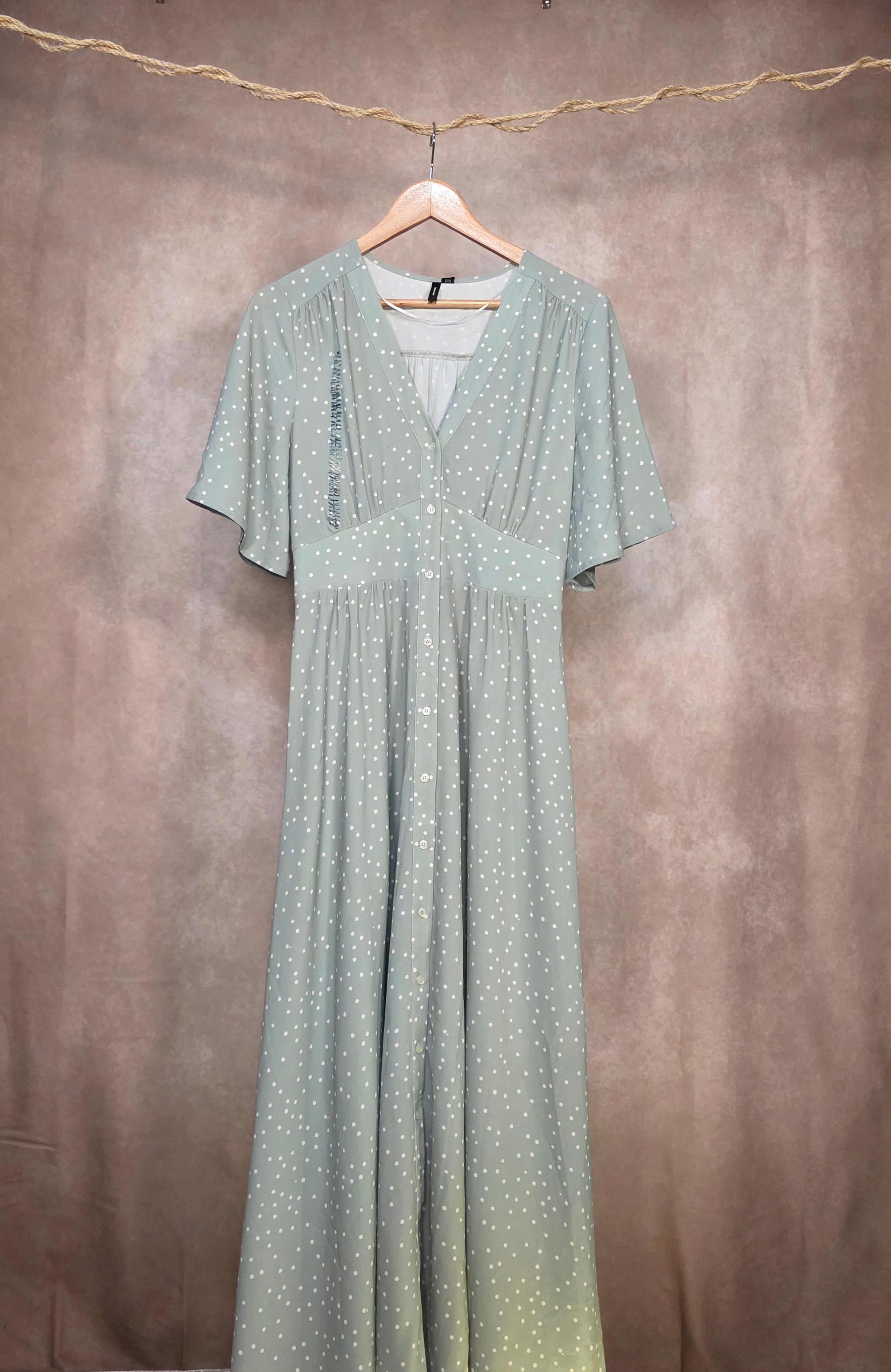 Vestito chemisier a pois bianchi