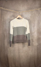 Maglione morbido a blocchi di colore in ciniglia