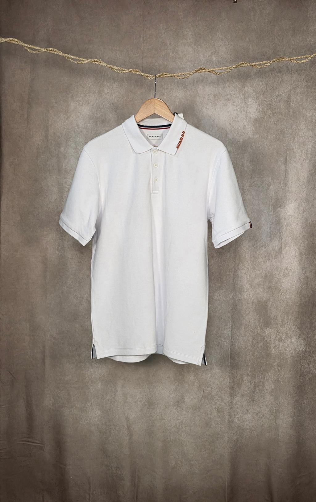 Polo in misto cotone bianco