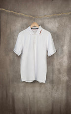 Polo in misto cotone bianco