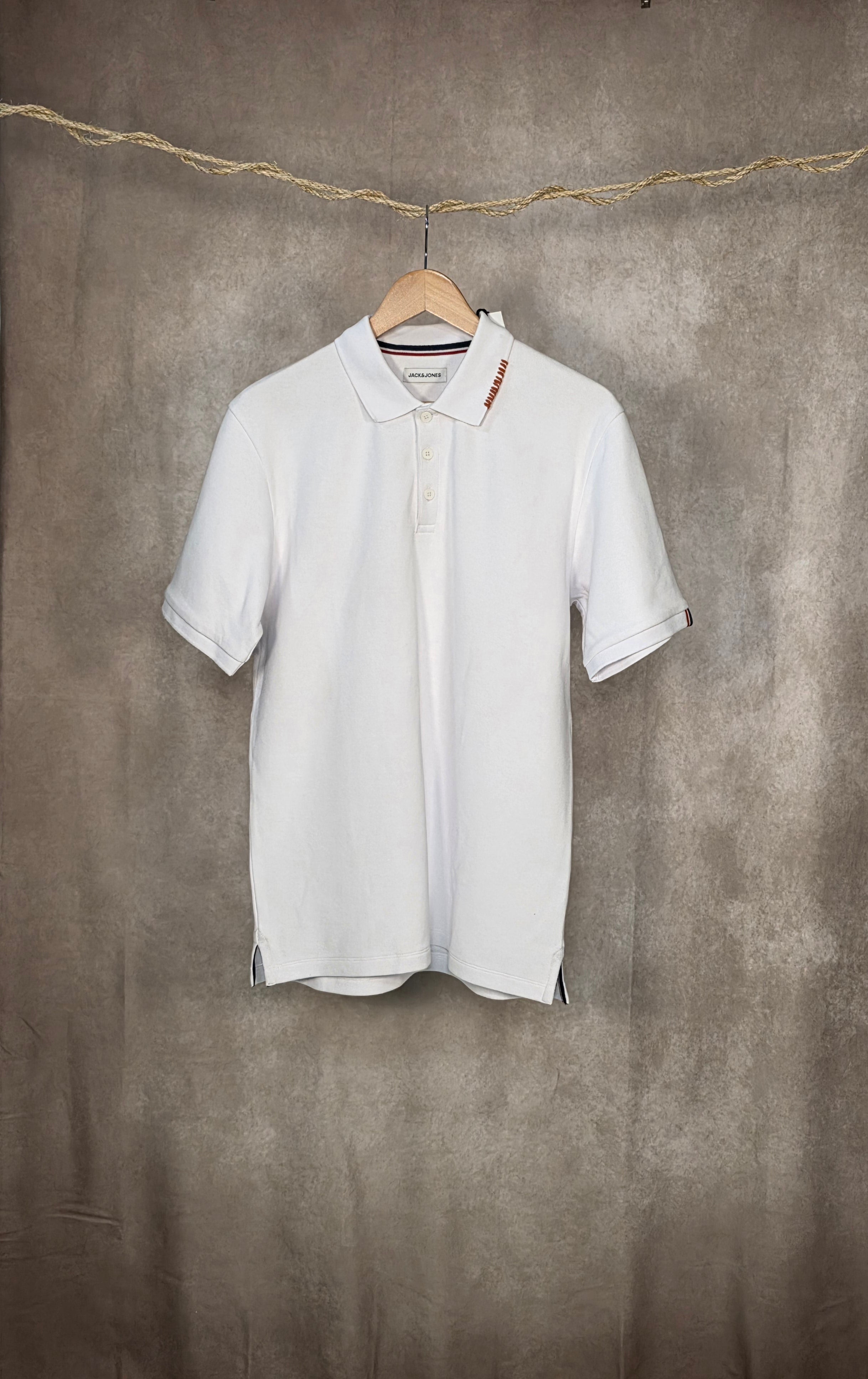 Polo in misto cotone bianco